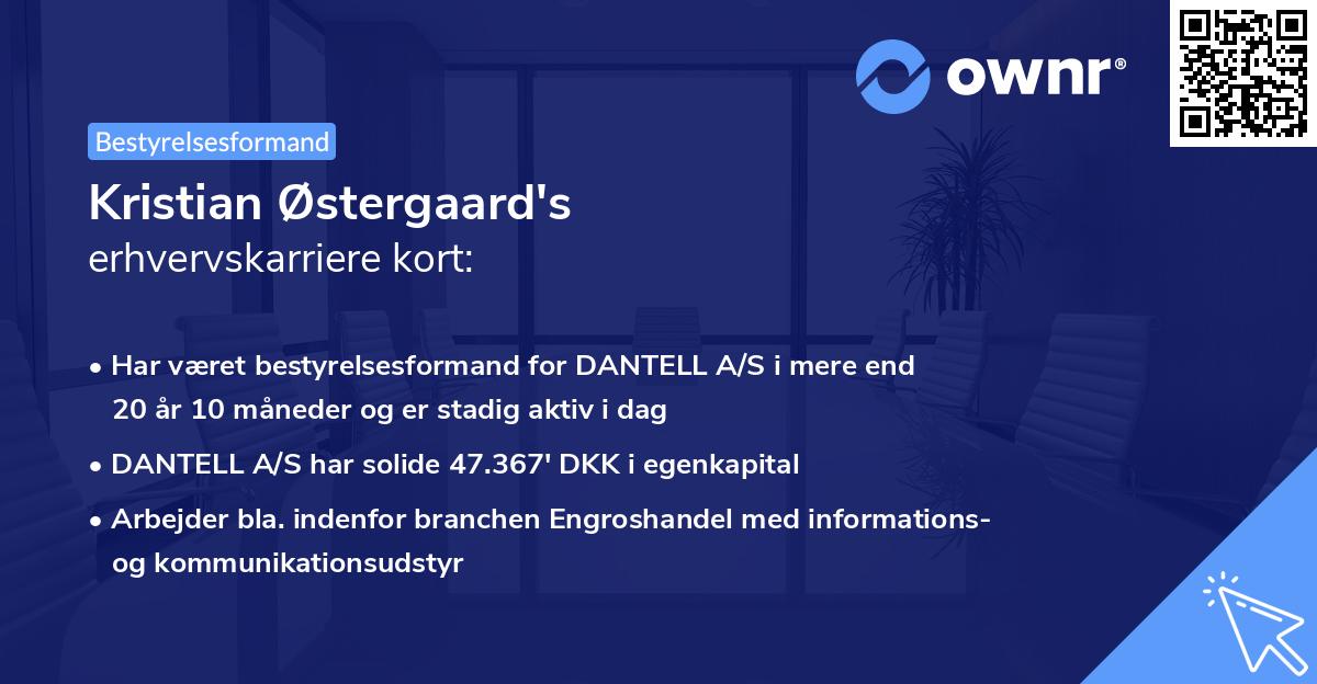 Kristian Østergaard's erhvervskarriere kort