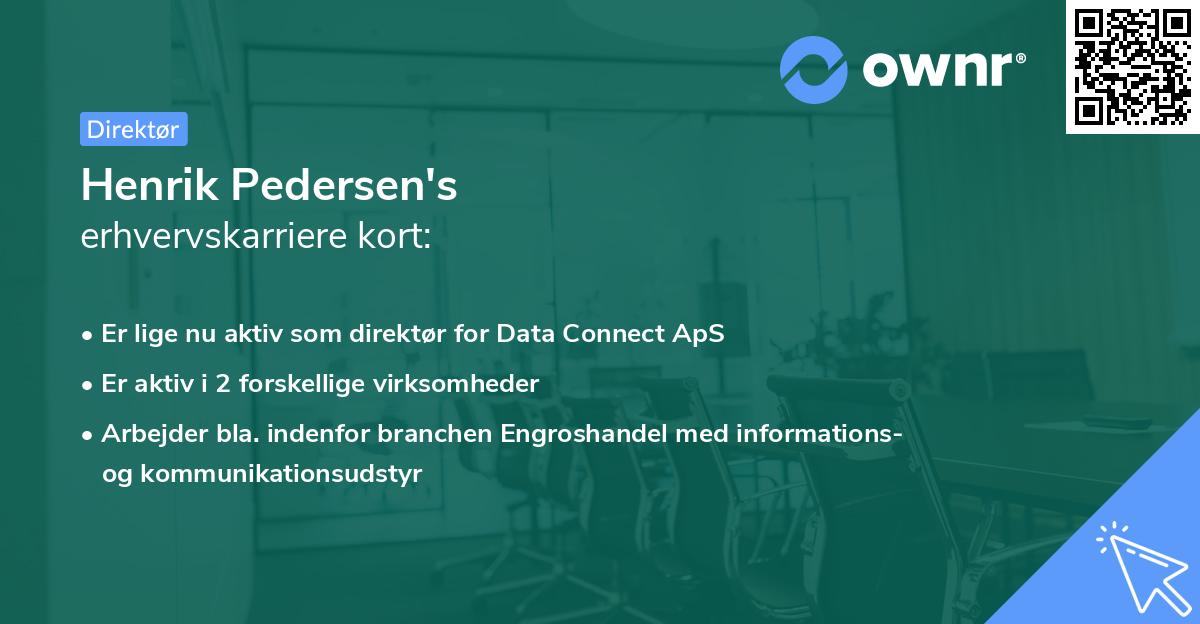 Henrik Pedersen's erhvervskarriere kort