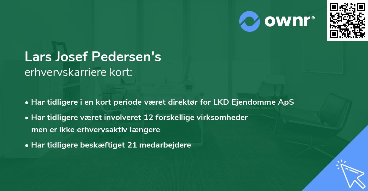 Lars Josef Pedersen's erhvervskarriere kort