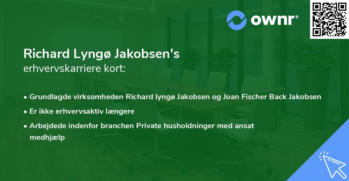 Richard Lyngø Jakobsen's erhvervskarriere kort