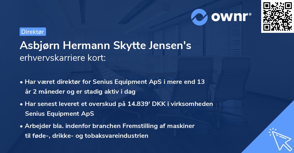 Asbjørn Hermann Skytte Jensen's erhvervskarriere kort