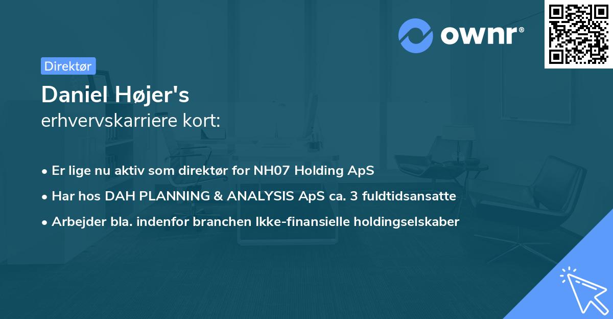 Daniel Højer's erhvervskarriere kort