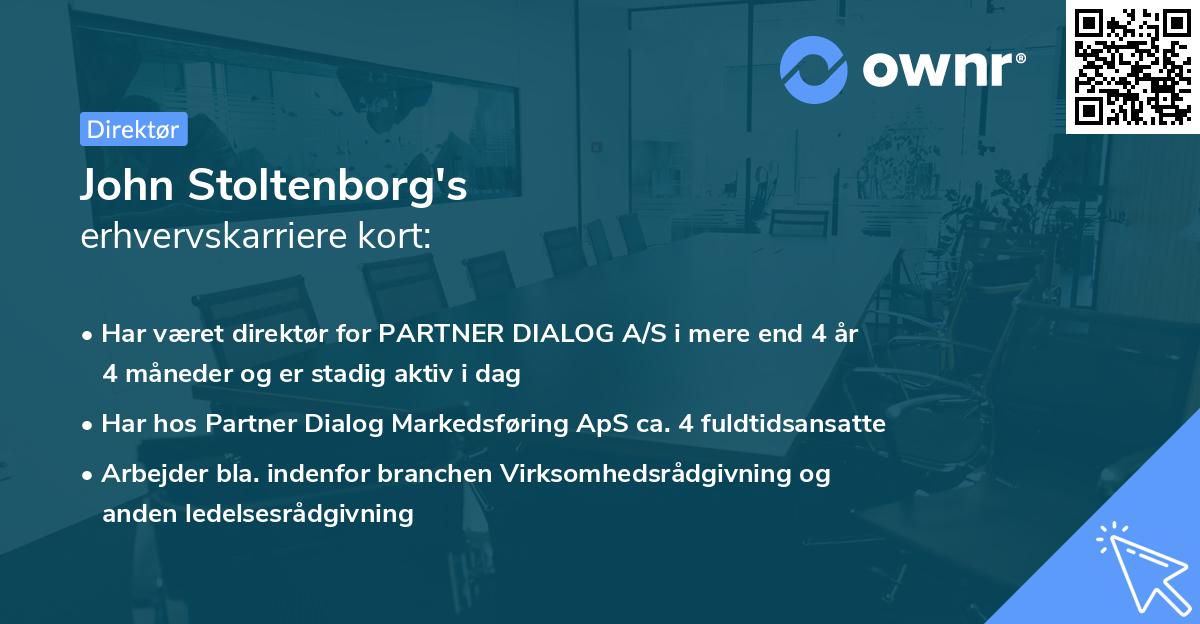 John Stoltenborg's erhvervskarriere kort