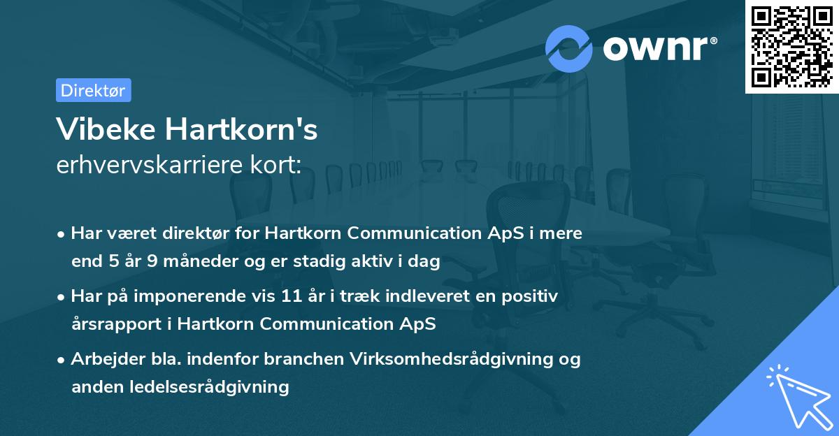 Vibeke Hartkorn's erhvervskarriere kort