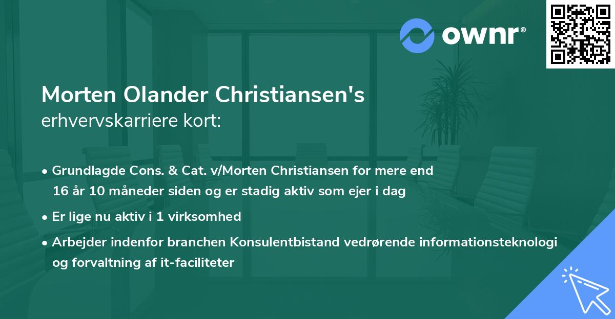 Morten Olander Christiansen's erhvervskarriere kort