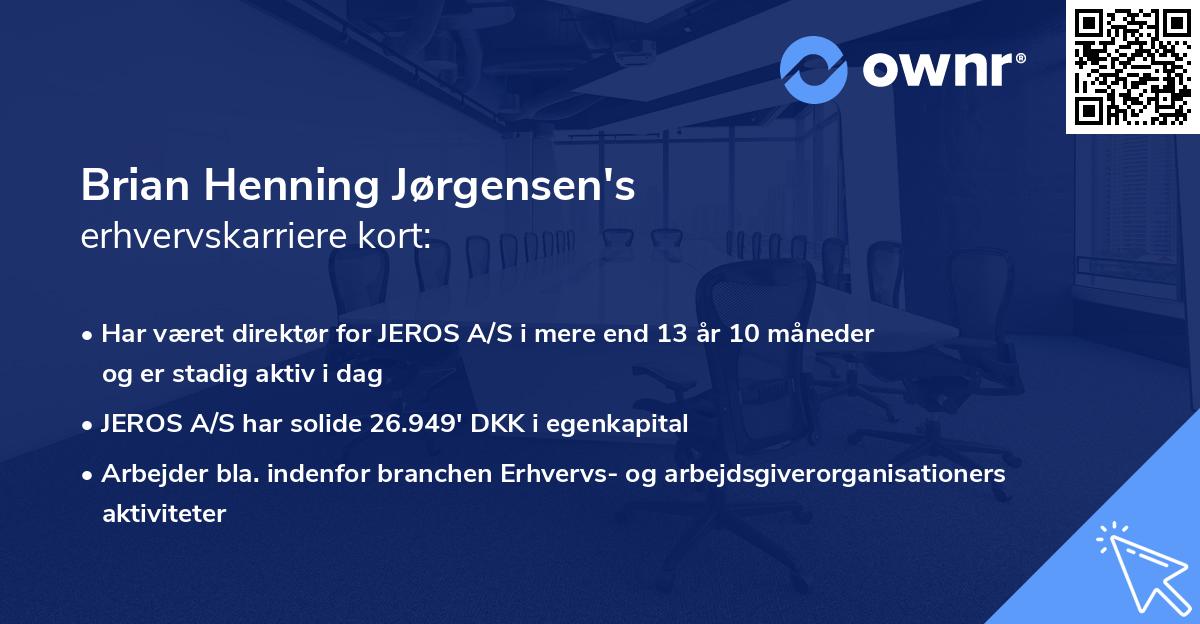 Brian Henning Jørgensen's erhvervskarriere kort