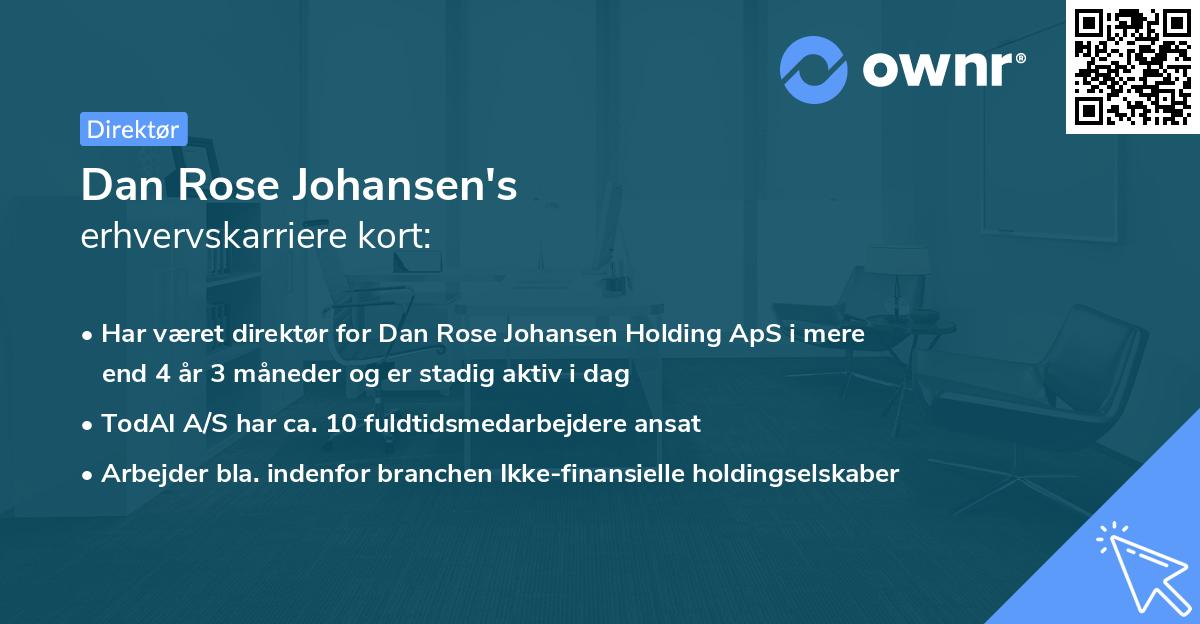 Dan Rose Johansen's erhvervskarriere kort