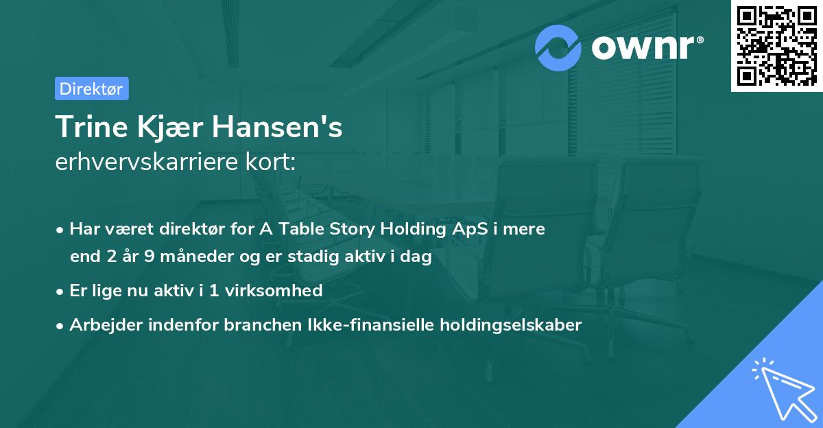 Trine Kjær Hansen's erhvervskarriere kort