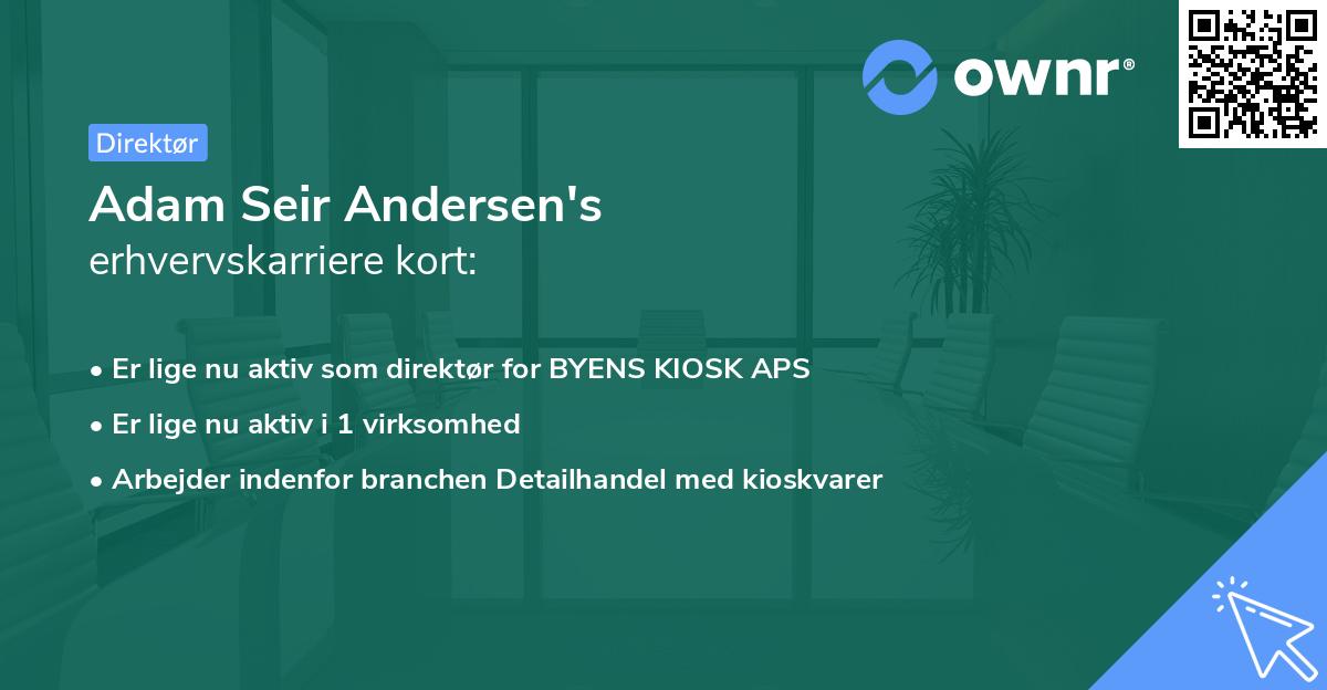 Adam Seir Andersen's erhvervskarriere kort