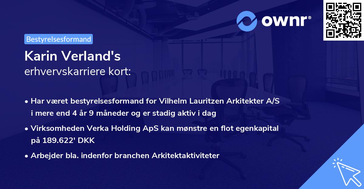 Karin Verland's erhvervskarriere kort
