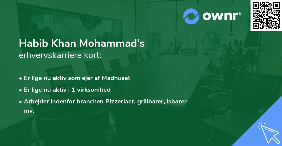 Habib Khan Mohammad's erhvervskarriere kort