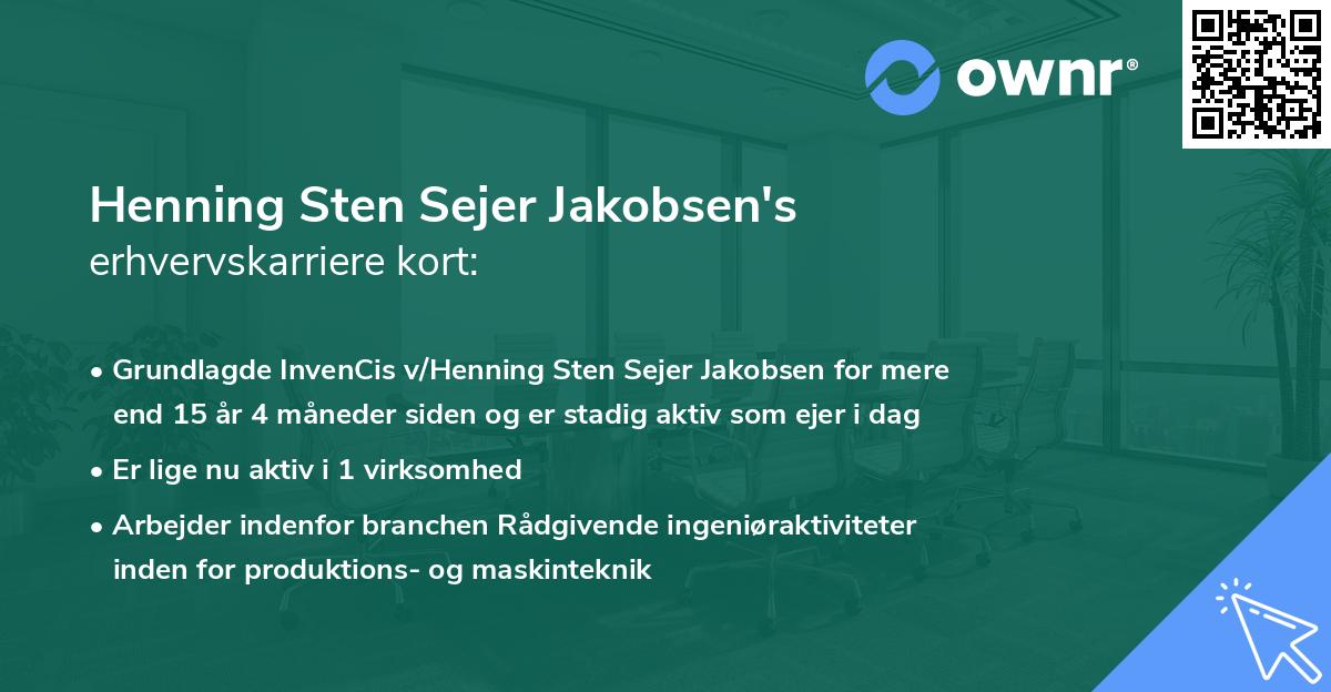 Henning Sten Sejer Jakobsen's erhvervskarriere kort