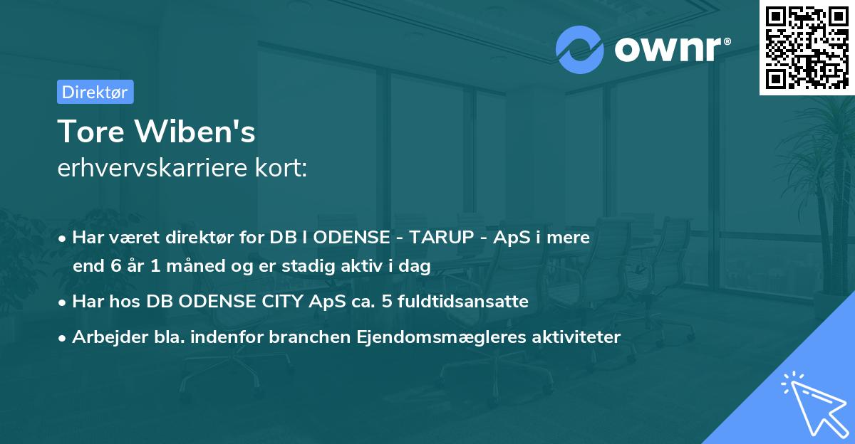 Tore Wiben's erhvervskarriere kort