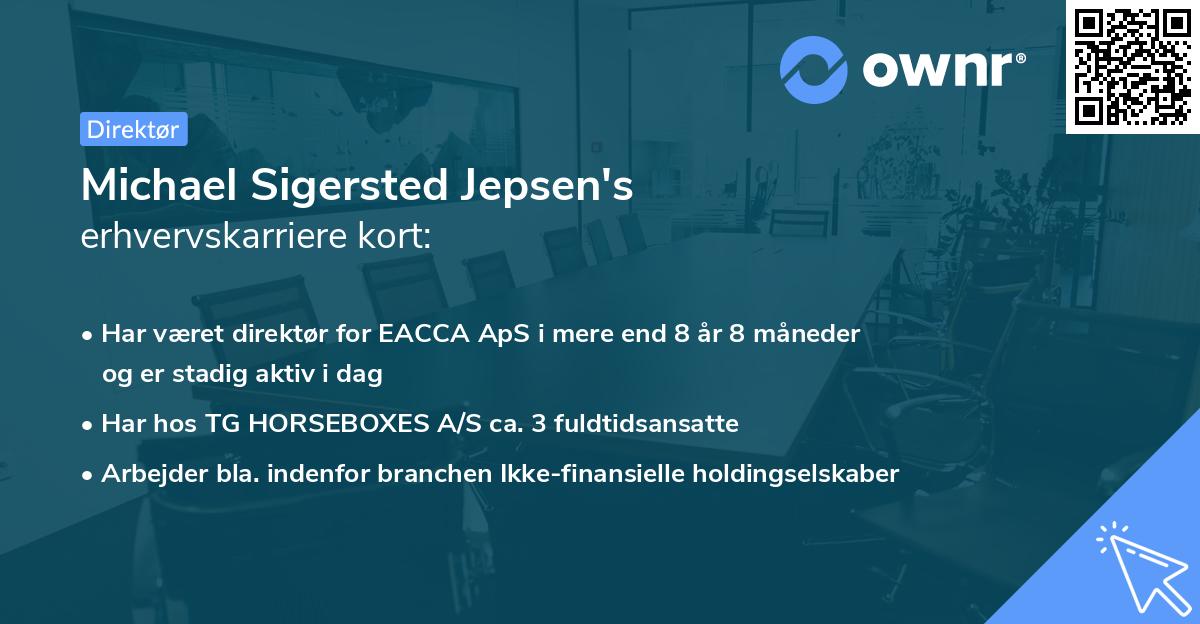 Michael Sigersted Jepsen's erhvervskarriere kort