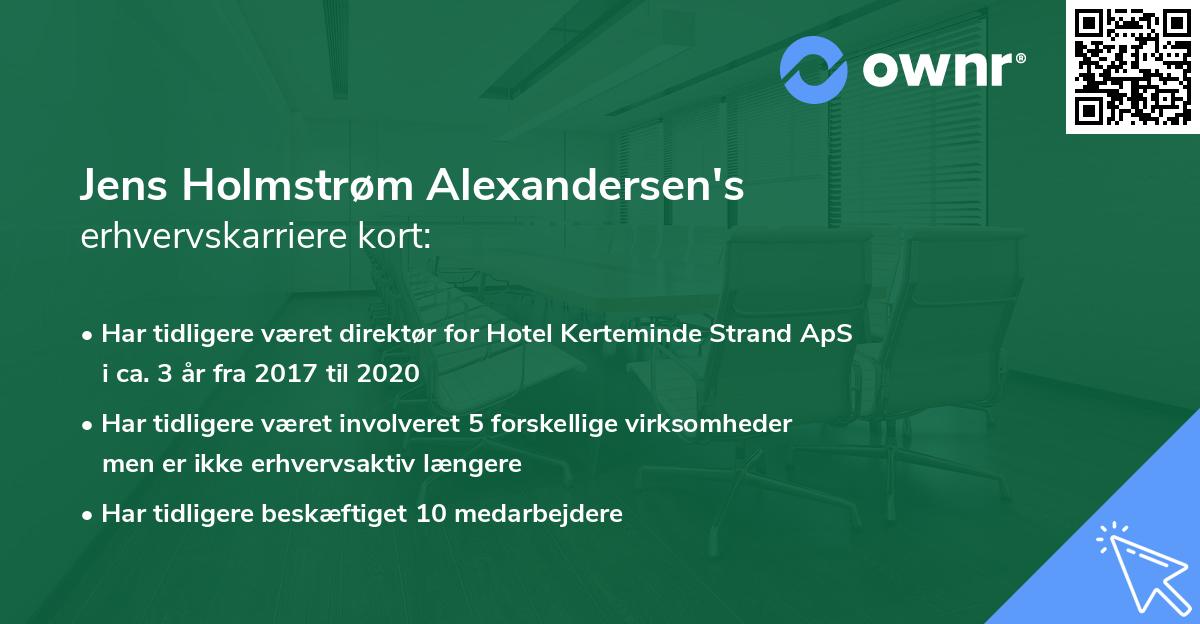 Jens Holmstrøm Alexandersen's erhvervskarriere kort