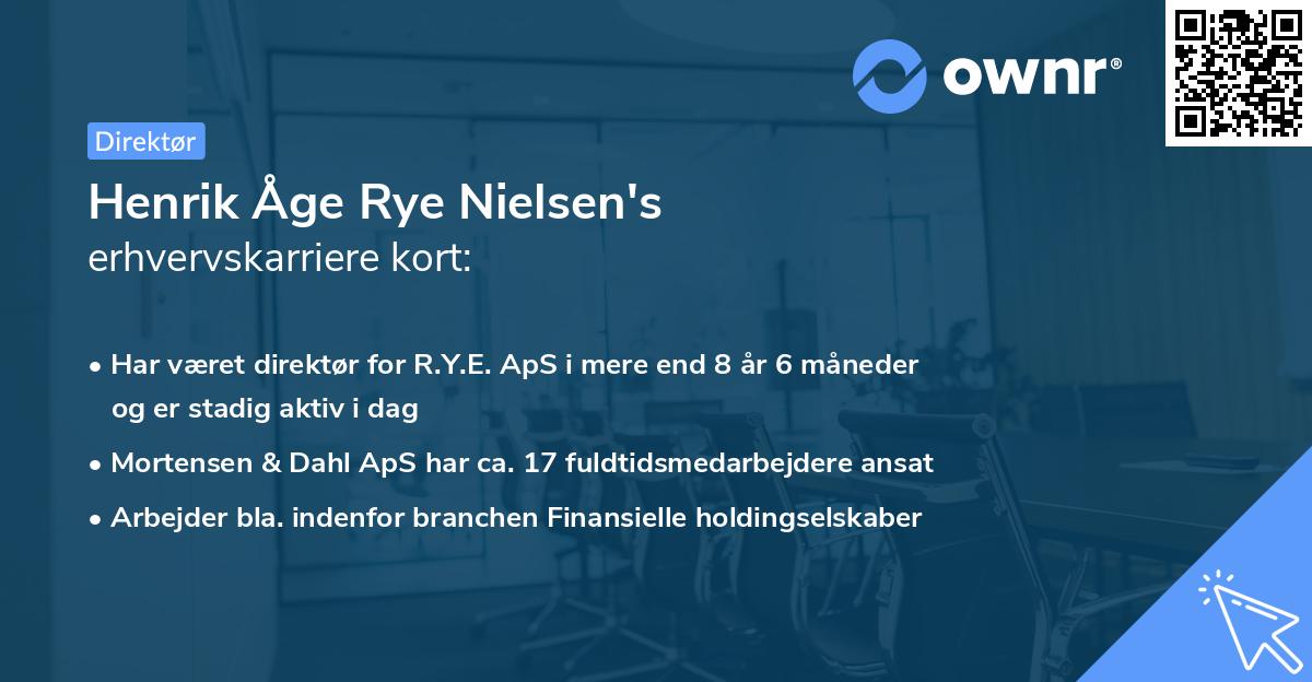 Henrik Åge Rye Nielsen's erhvervskarriere kort