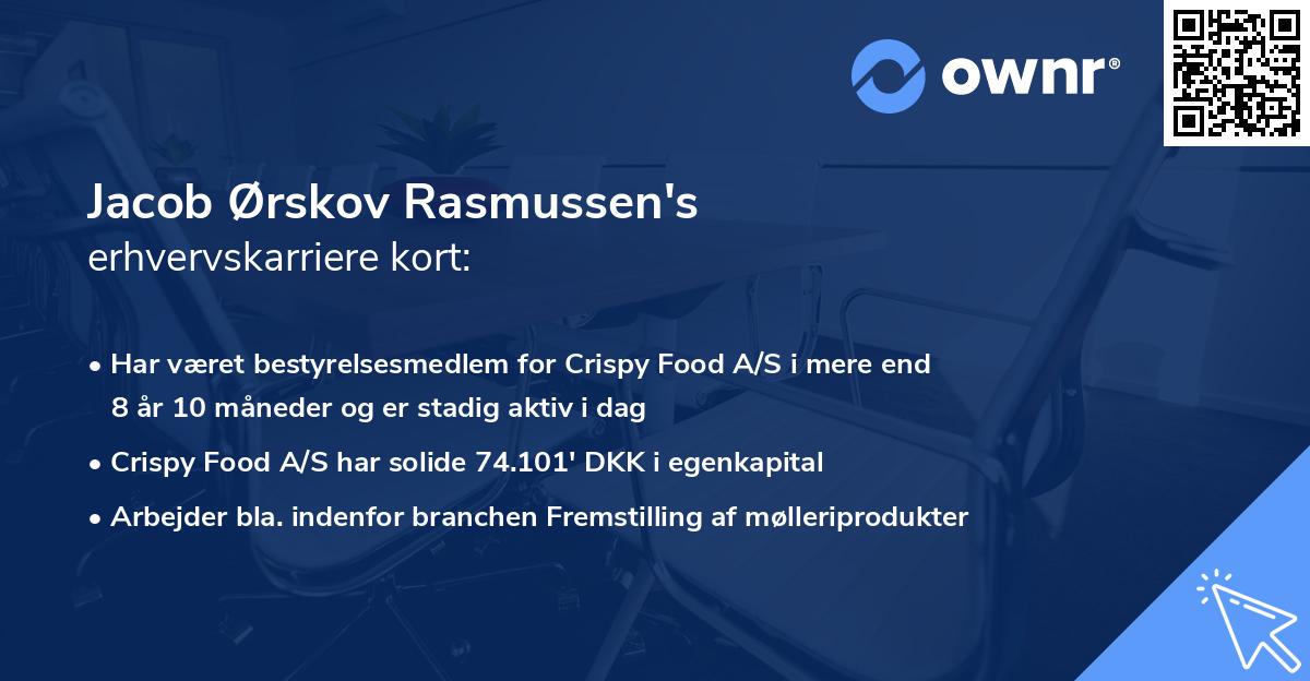 Jacob Ørskov Rasmussen's erhvervskarriere kort