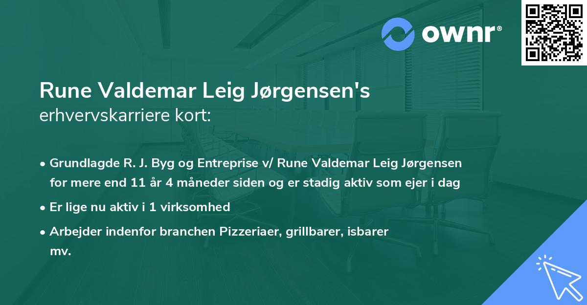 Rune Valdemar Leig Jørgensen's erhvervskarriere kort