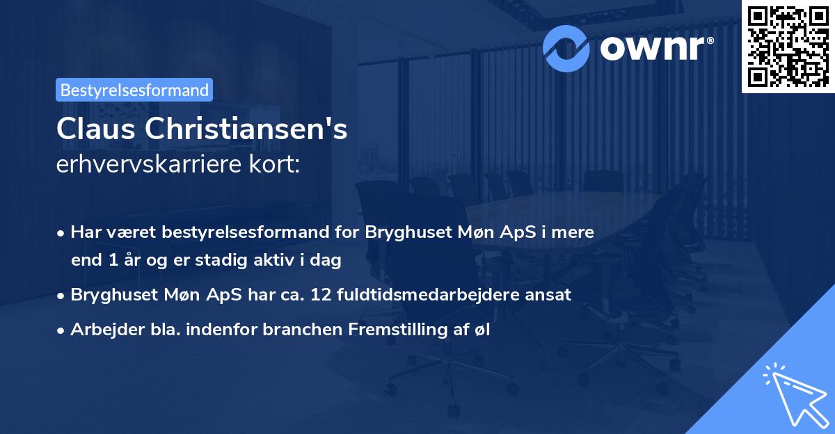 Claus Christiansen's erhvervskarriere kort