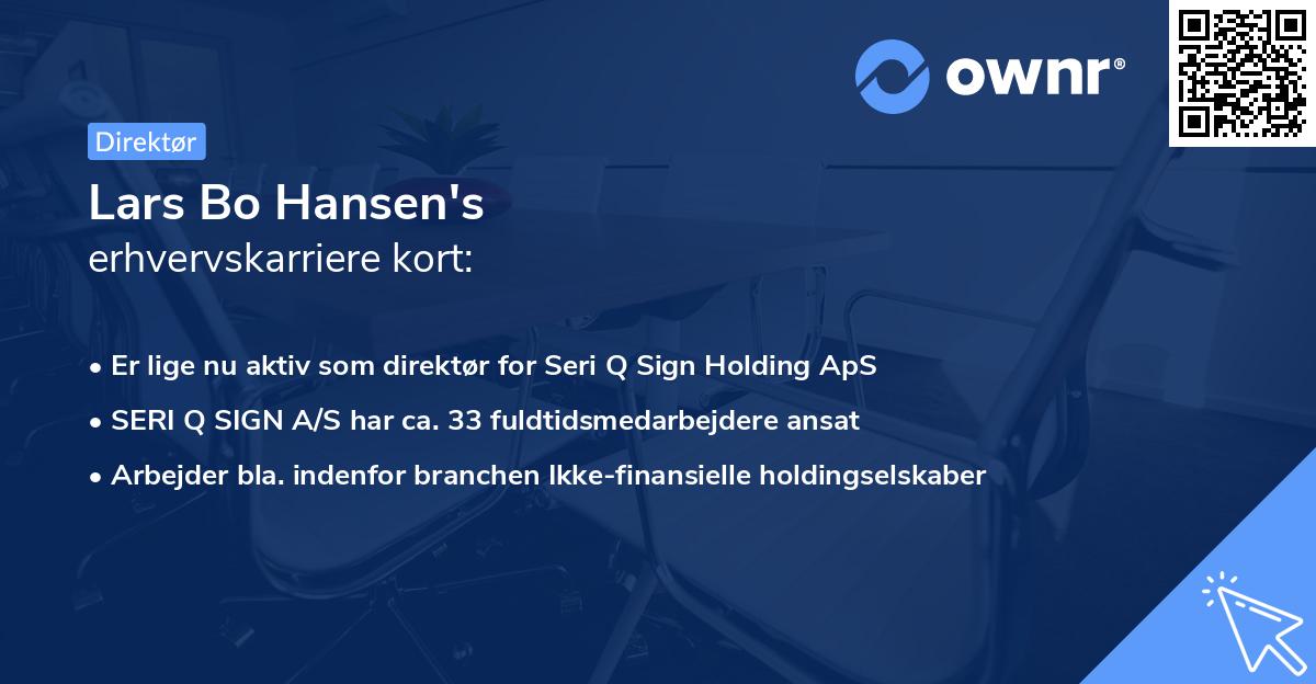 Lars Bo Hansen's erhvervskarriere kort