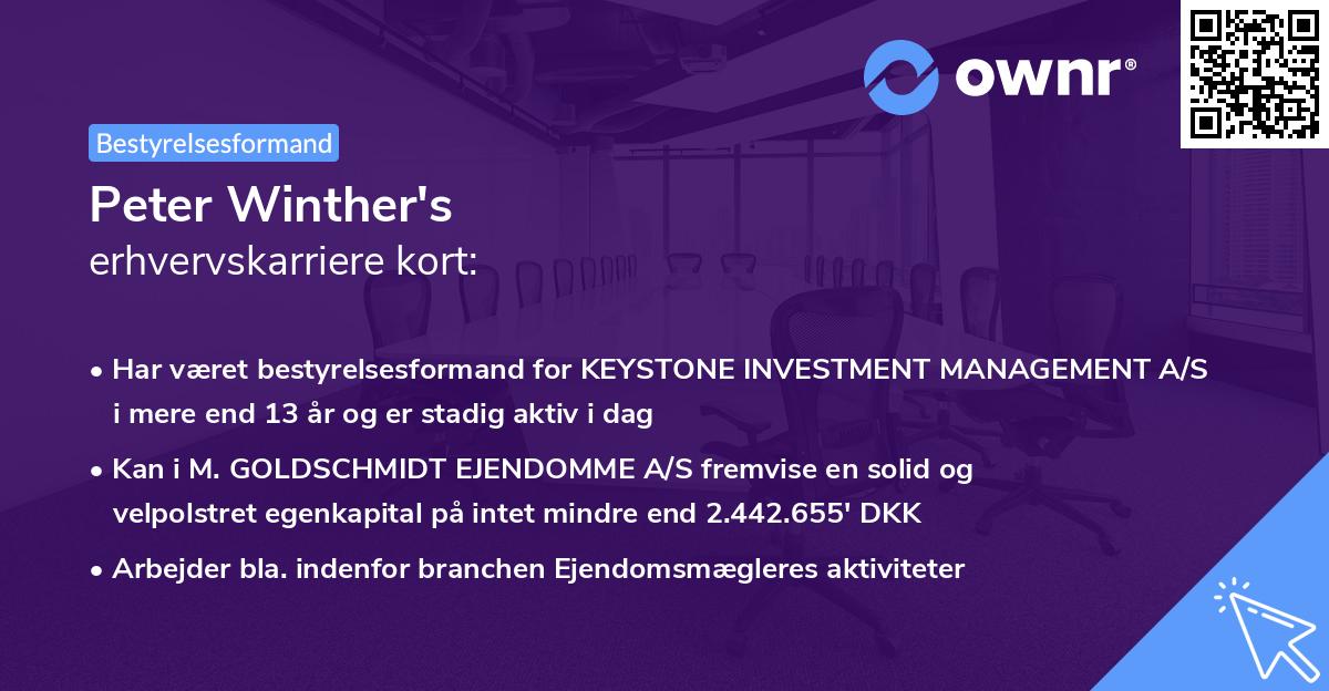 Peter Winther's erhvervskarriere kort