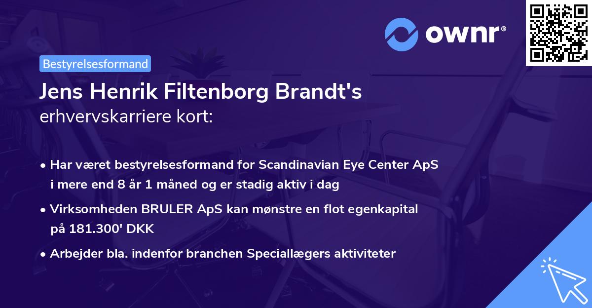 Jens Henrik Filtenborg Brandt's erhvervskarriere kort