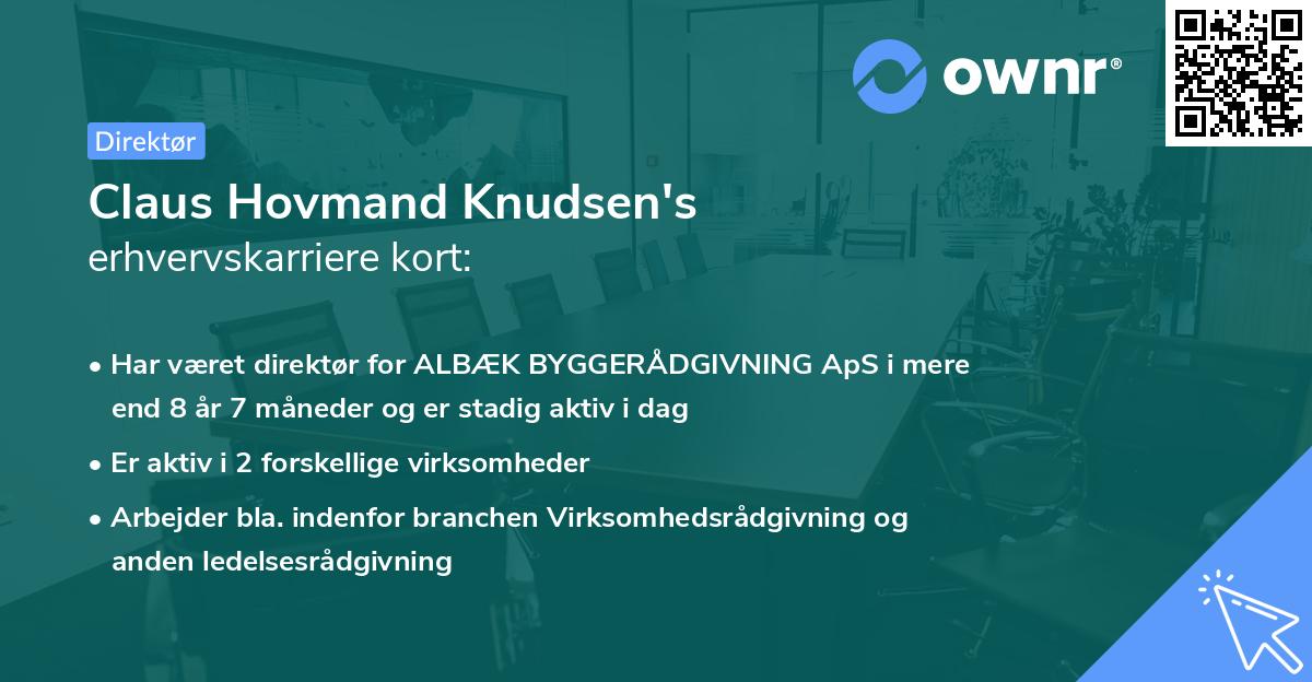 Claus Hovmand Knudsen's erhvervskarriere kort