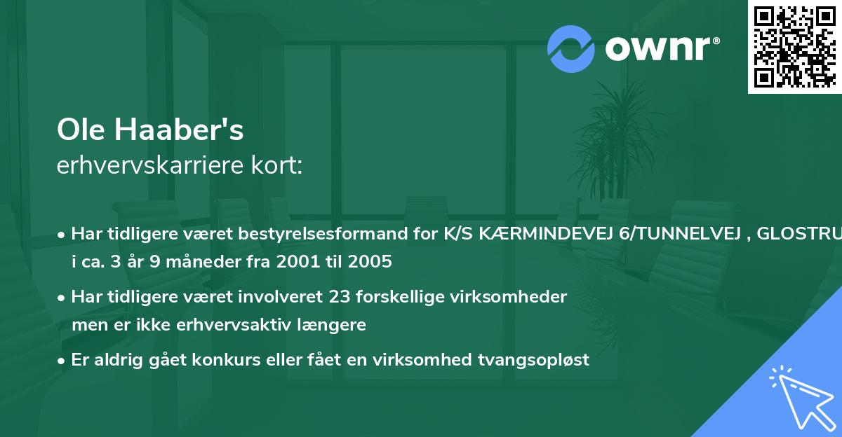 Ole Haaber's erhvervskarriere kort
