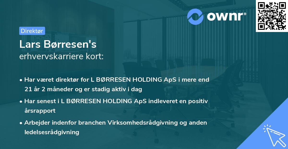 Lars Børresen's erhvervskarriere kort
