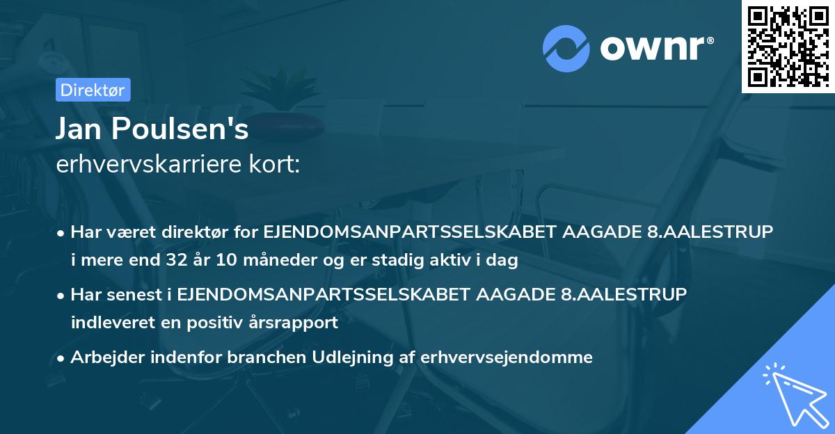 Jan Poulsen's erhvervskarriere kort