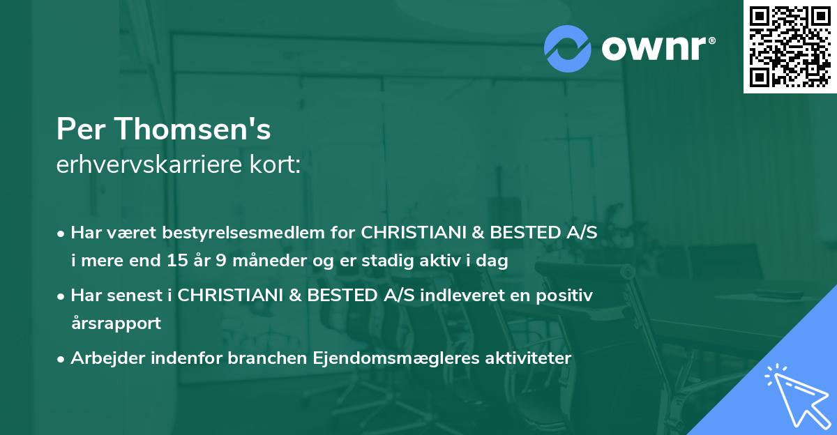 Per Thomsen's erhvervskarriere kort