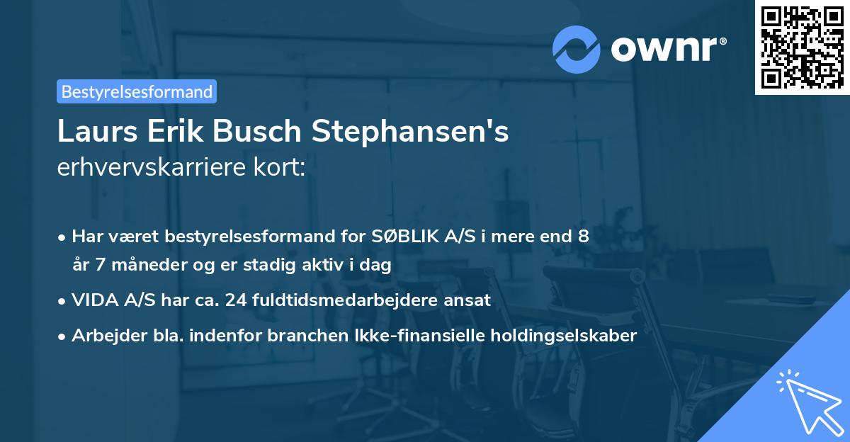 Laurs Erik Busch Stephansen's erhvervskarriere kort