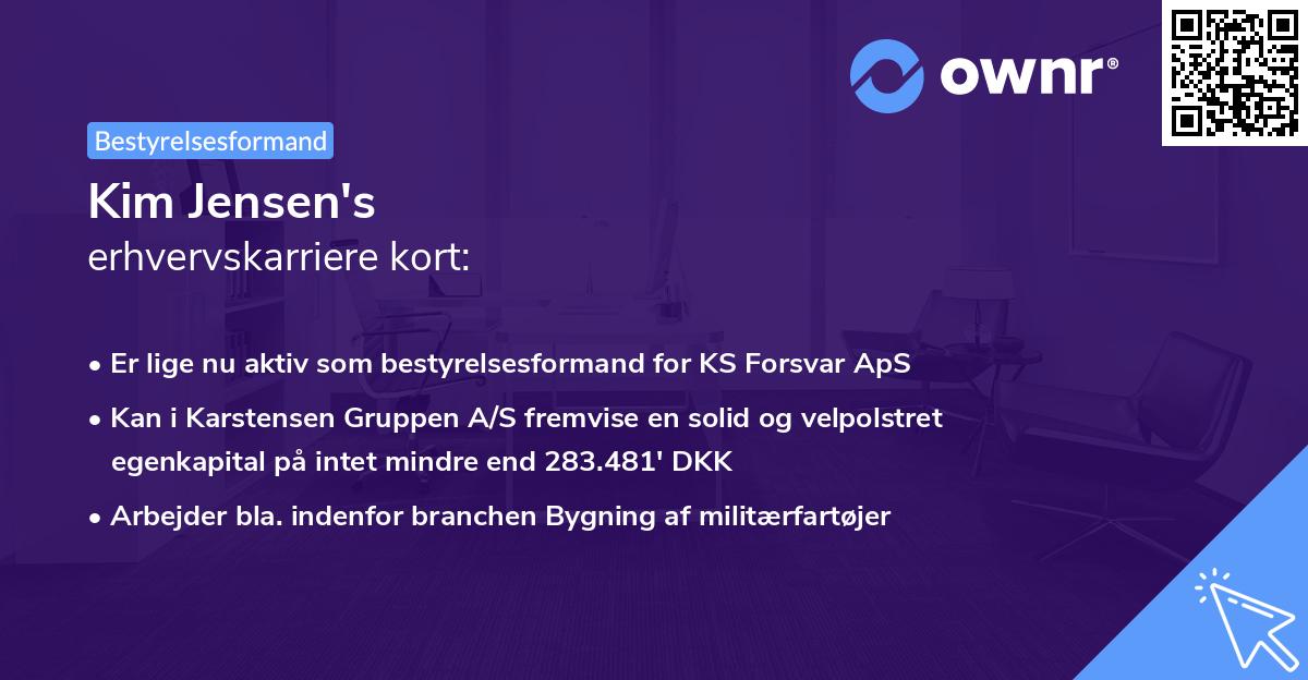 Kim Jensen's erhvervskarriere kort