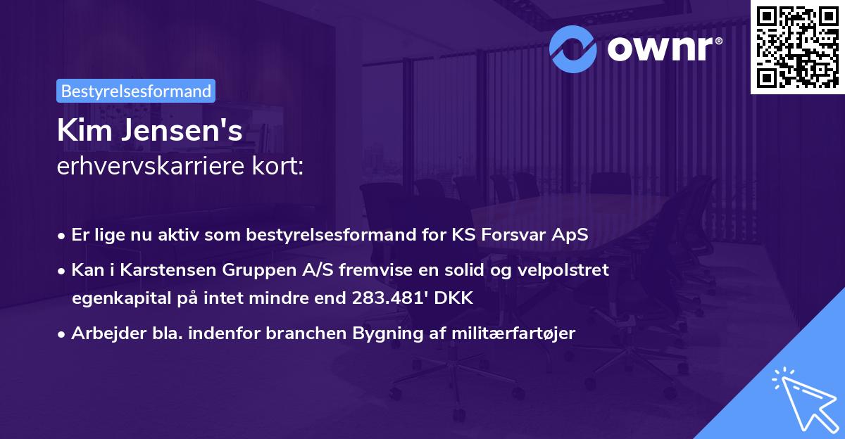 Kim Jensen's erhvervskarriere kort