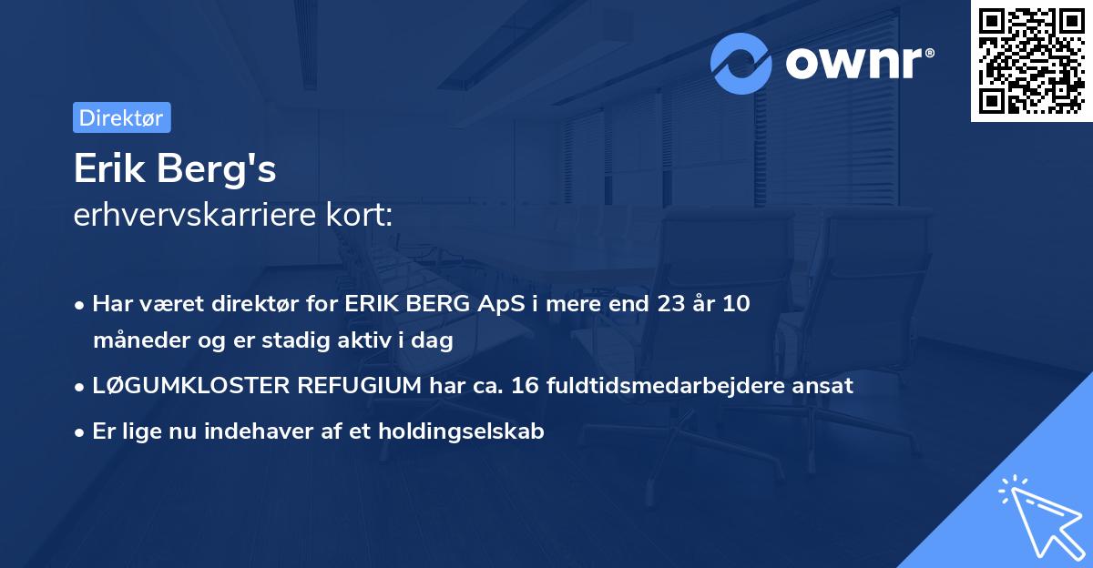 Erik Berg's erhvervskarriere kort