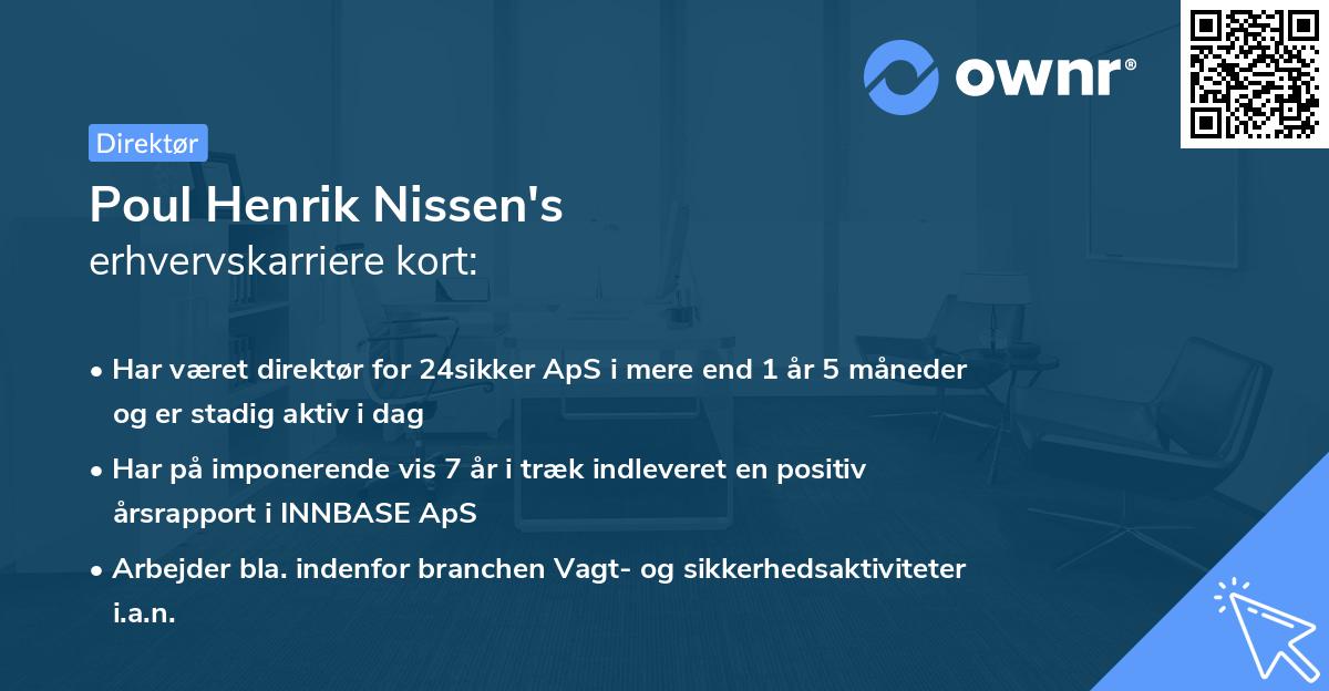 Poul Henrik Nissen's erhvervskarriere kort