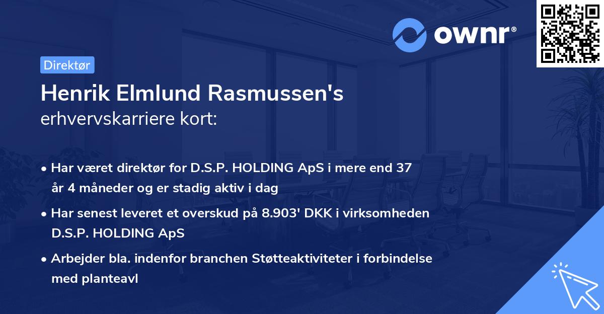Henrik Elmlund Rasmussen's erhvervskarriere kort