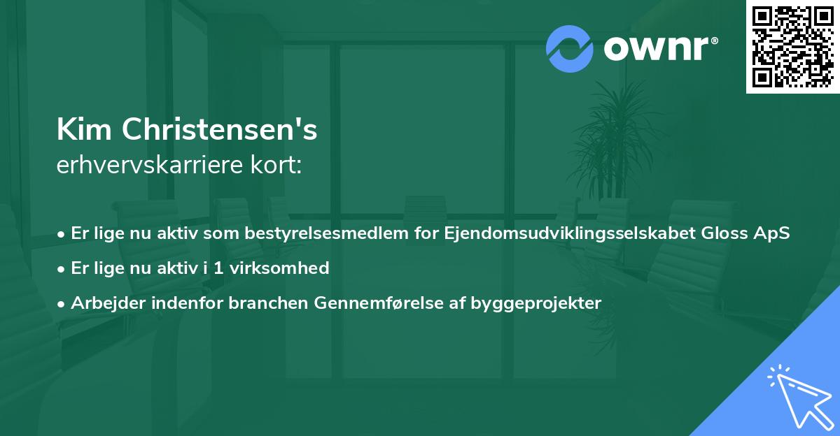 Kim Christensen's erhvervskarriere kort