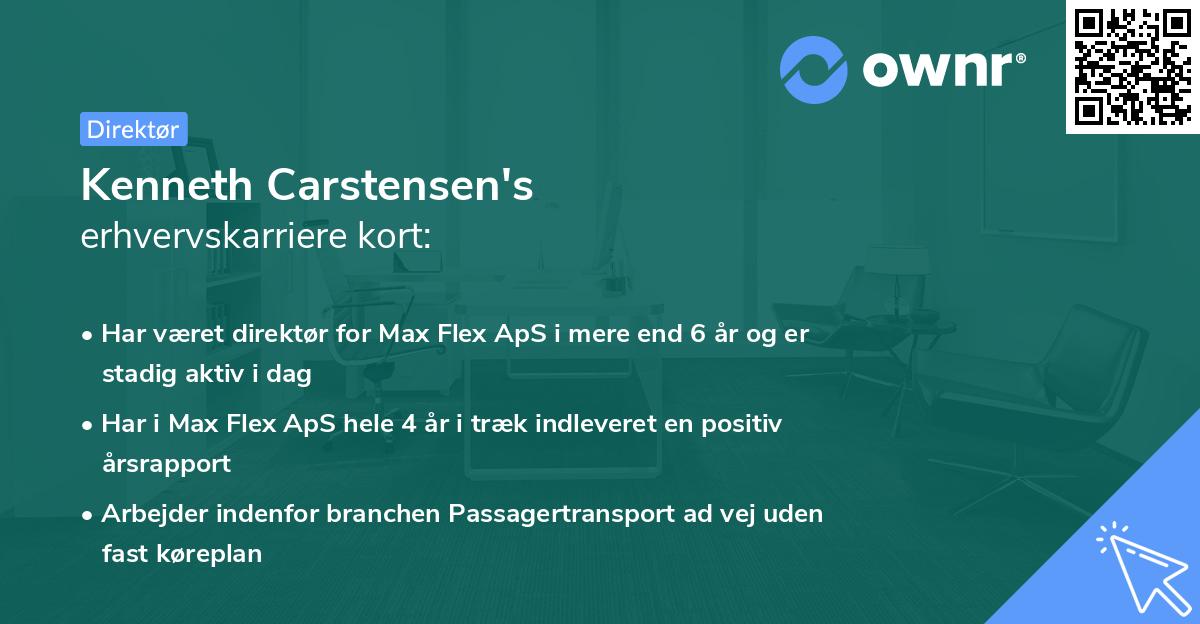 Kenneth Carstensen's erhvervskarriere kort