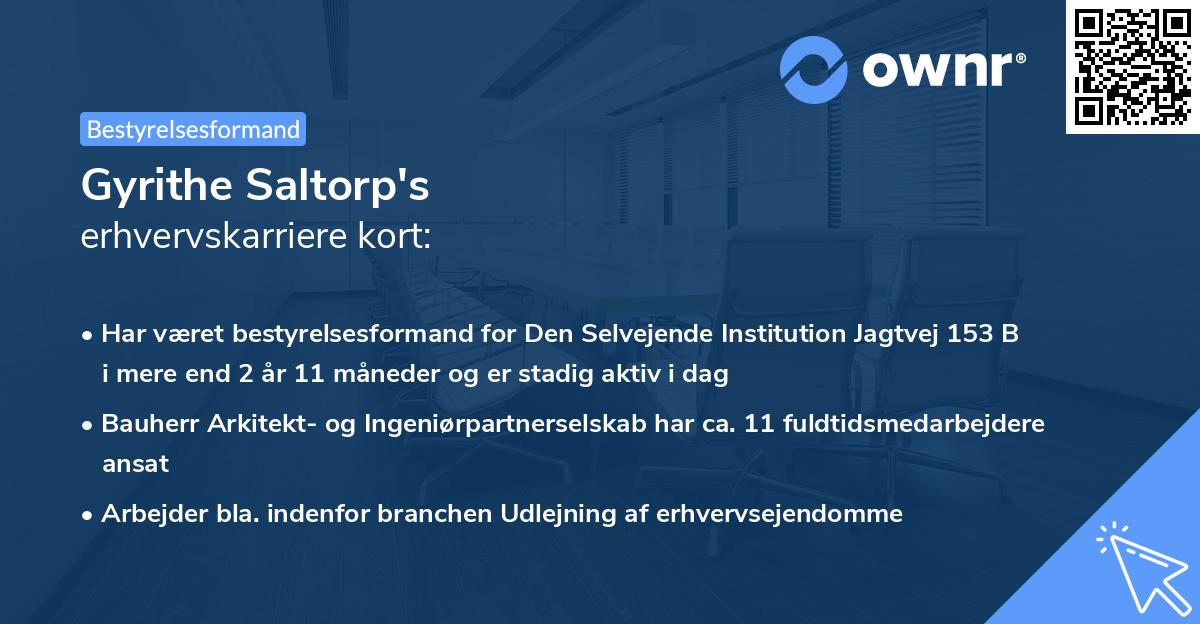 Gyrithe Saltorp's erhvervskarriere kort