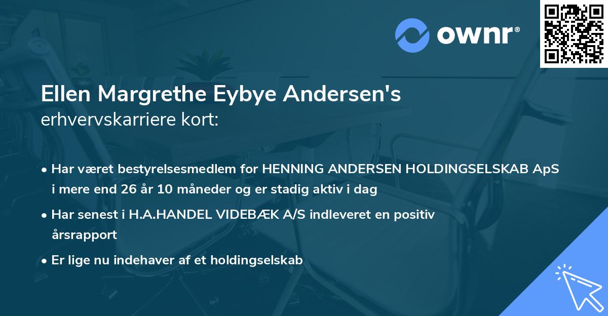 Ellen Margrethe Eybye Andersen's erhvervskarriere kort