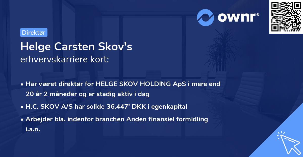 Helge Carsten Skov's erhvervskarriere kort