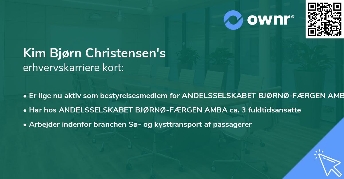 Kim Bjørn Christensen's erhvervskarriere kort