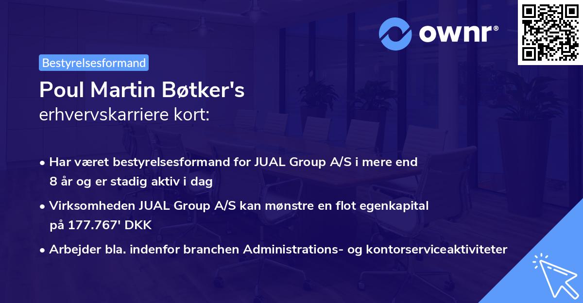 Poul Martin Bøtker's erhvervskarriere kort