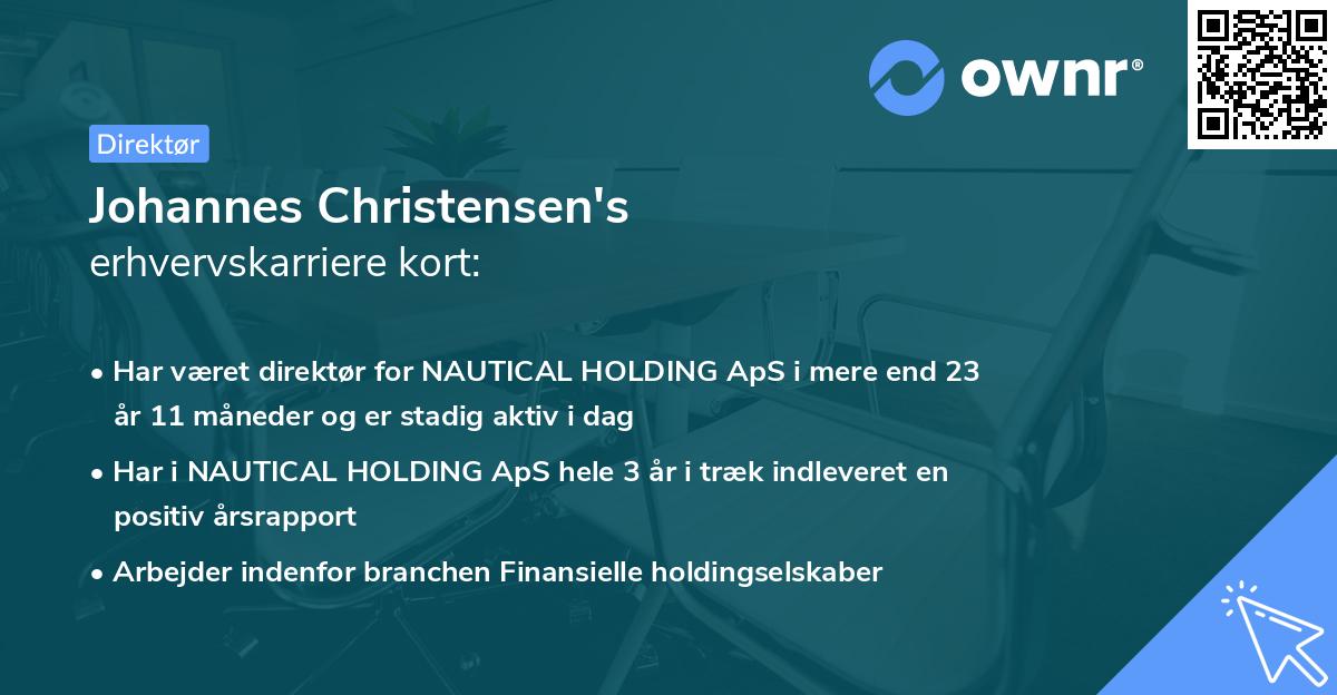 Johannes Christensen's erhvervskarriere kort