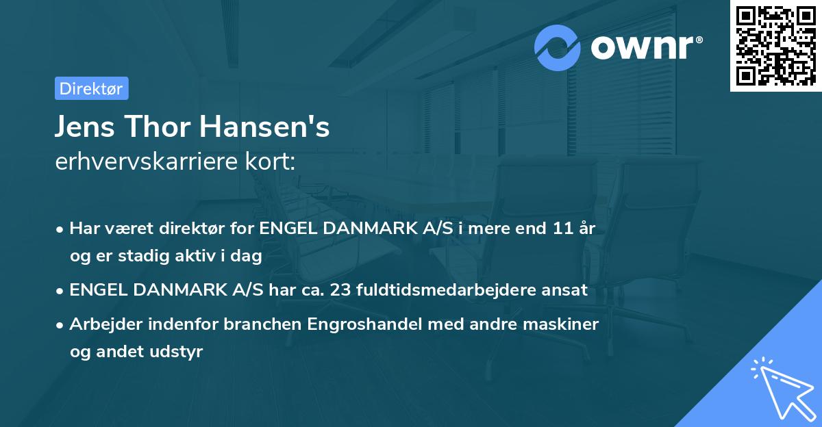 Jens Thor Hansen's erhvervskarriere kort