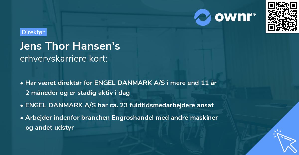 Jens Thor Hansen's erhvervskarriere kort