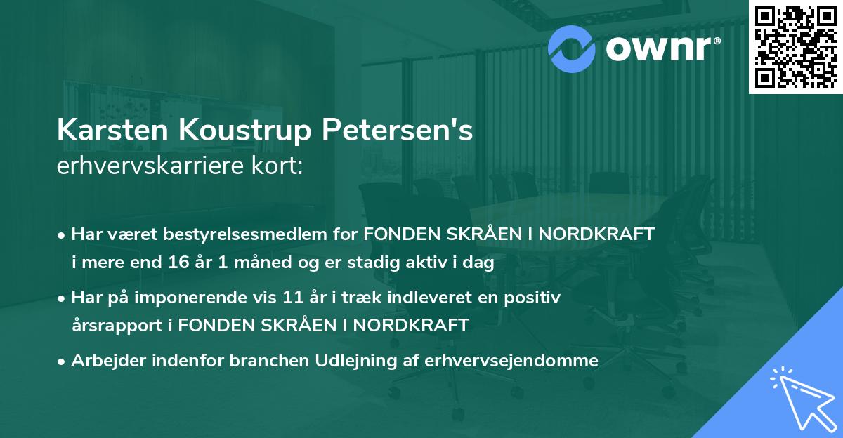 Karsten Koustrup Petersen's erhvervskarriere kort