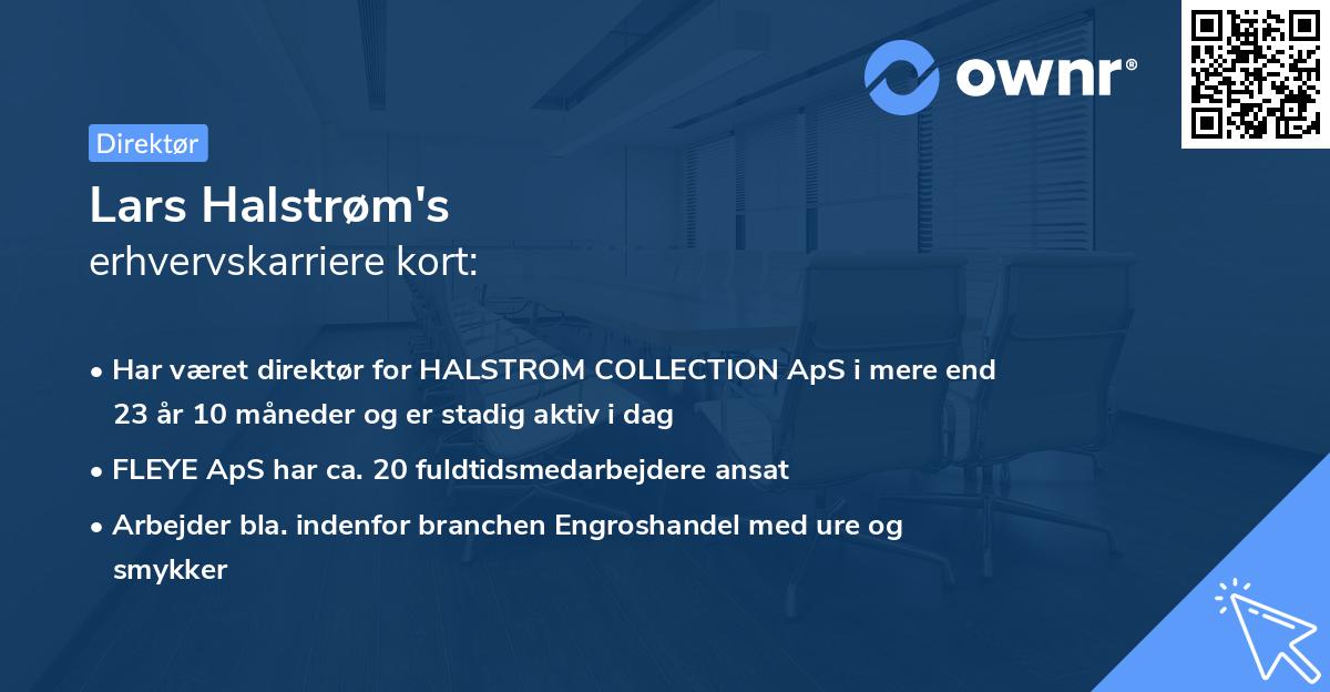 Lars Halstrøm's erhvervskarriere kort