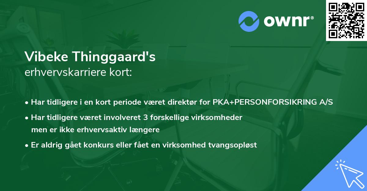 Vibeke Thinggaard's erhvervskarriere kort